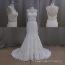 Elegant Lace Tulle Keyhole Back Wedding Dresses SL272